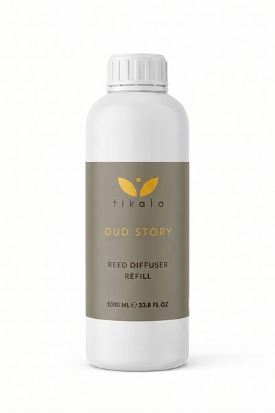tikala Bambu Çubuklu Oda Kokusu Kristal Yenileme Likiti Oud Story - 1000 ML | Refill - Yedek