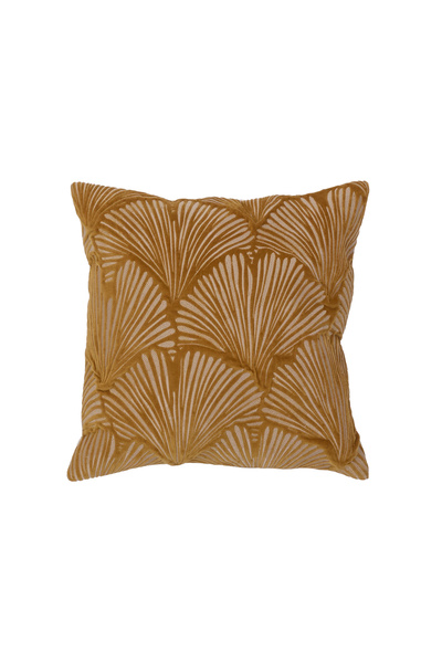 Yargıcı Ginko Patterned Velvet Square Pillow (45X45 cm)