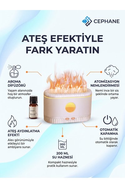 cephanegsm LA630-2 ATEŞ AYDINLATMA EFEKTLİ HAVA NEMLENDİRİCİ