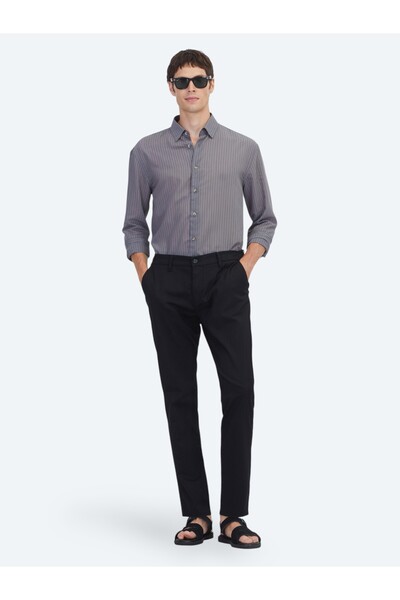 Kip Black Woven Jogging Fit Casual Cotton Blended Pants