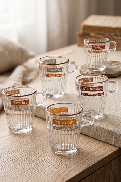 Rakle Espresso Week 5'li Stackable Kahve Fincanı Seti 120 cc