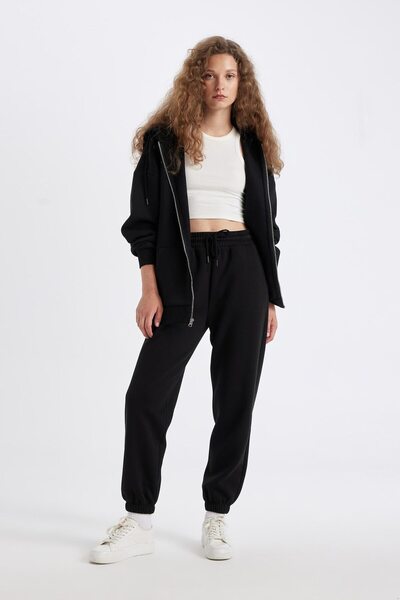 DeFacto Jogger-Jogginghose mit elastischen Bändern am Bein, lange, dicke Jogg...