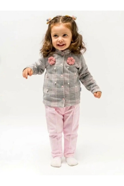 Chicsy Baby Girls' Plaid Cardigan Long Sleeve Set 9-24 Months