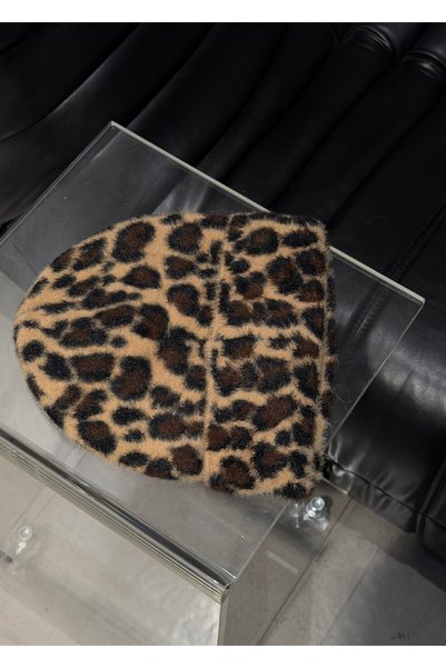 KİLİGİSTANBUL Ultra Soft Textured Leopard Beanie