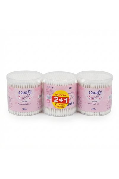 Comfy WT300PPD (2+1) WOODEN STICK COTTON BUD 300PC CAN