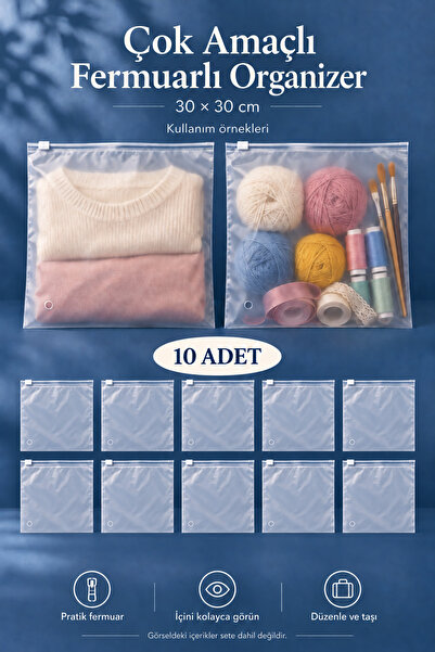 Ezupack Suitcase Closet Organizer Frosted Zipper Bag Zipper Bag 10 Pieces 30 ...