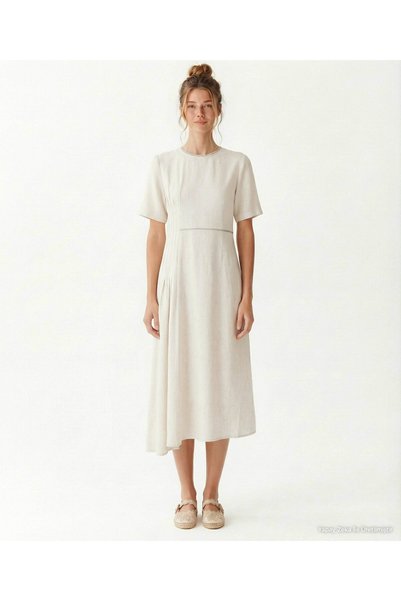 Yargıcı Straight Crew Neck Short Sleeve Dress