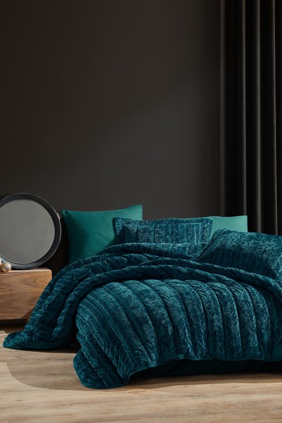 Elart Velvet Comfort Sleeping Set 6 Piece Double Velvet Emerald Green