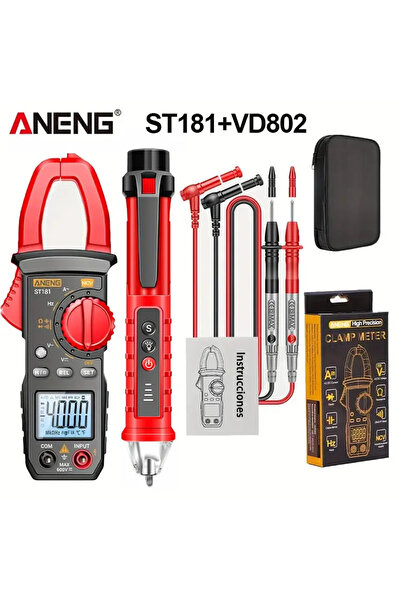 choice2 ANENG ST181 VD802 red Digital Clamp Meter 4000 Counts DC/AC 400A Volt...