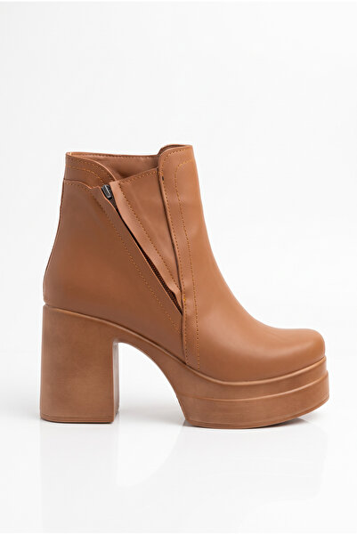 Shoesers Cizme de damă cu design special, cu toc platformă și fermoar încruci...