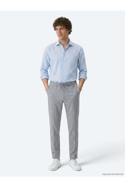 Kip Anthracite Straight Woven Jogging Fit Casual Trousers