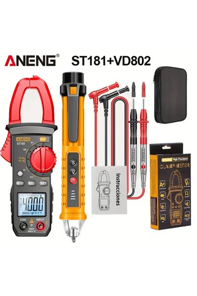 Choice3 جهاز قياس التيار الكهربائي الرقمي ANENG ST181 VD802 باللون الأصفر، 40...