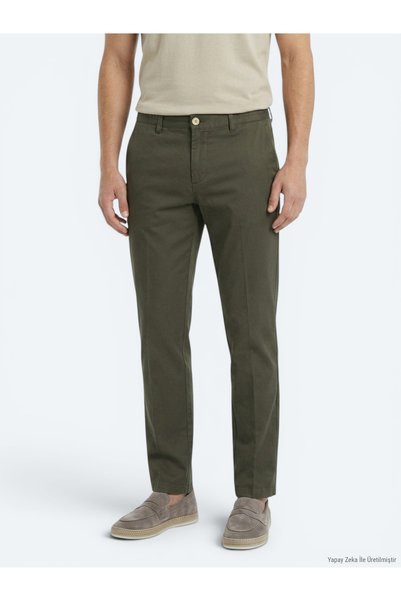 Kip Khaki Fabric Jogging Fit Casual Trousers