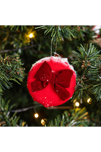 Dekorsende Christmas Tree Ornament Macaron Velvet Fuchsia 10 cm