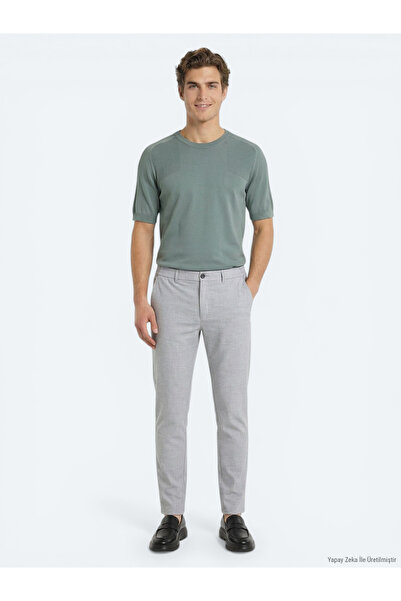 Kip Gri Dokuma Jogging Fit Casual Pantolon