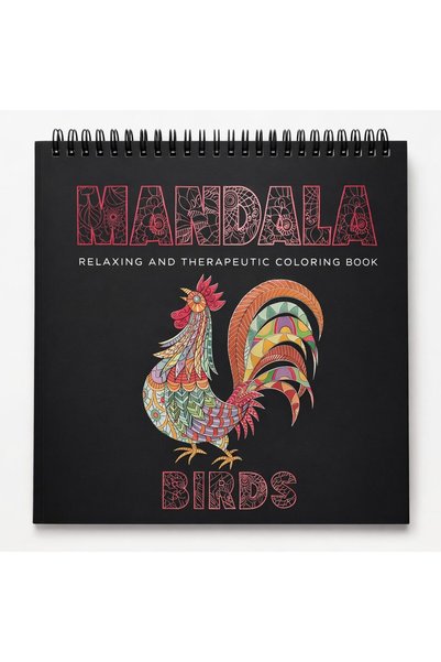 Libra Carte de colorat 31X31 Mandala - Birds - 25 file 170g spirala