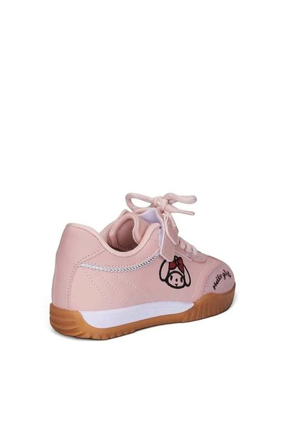 ZACOZ Cute Character Embroidered Velcro Lace-Up Girls' Casual Sneakers — Light Pink