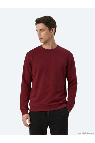 Kip Bordo Düz Sweatshırt