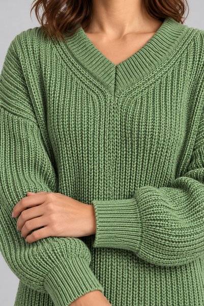 Miss Kiss Women's Openwork Sleeves Crew Neck Soft Textured Knitwear Sweater G...