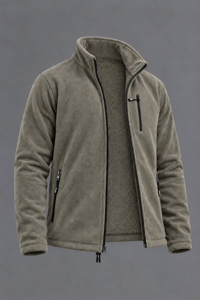DAMGA JEANS Men's Zippered Daily Premium Comfortable Mink Fleece