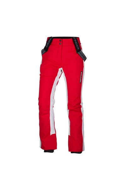 NORTHFINDER Pantaloni de schi izolați pentru femei JUNE roșu-alb