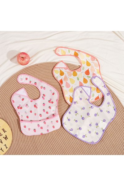 Choice1 SMT2127-B06 3 Pack Mess Proof Baby Bib with Reversible Pocket, Waterp...
