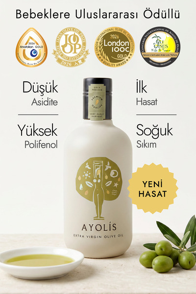 Ayolis Premium Zeytinyağı 500 ml Ödüllü Ilk Hasat Soğuk Sıkım Natürel Sızma Z...