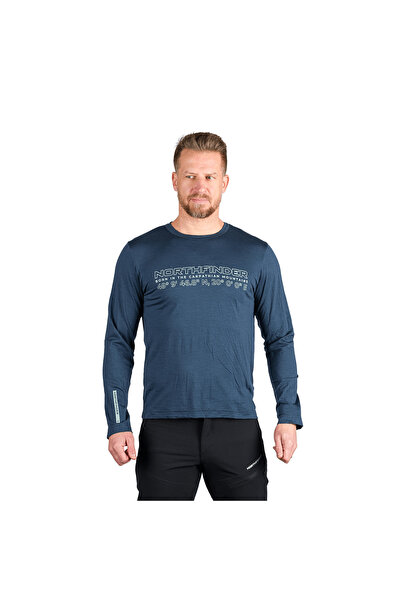 NORTHFINDER Bluza lana merino barbati Erneszt navy