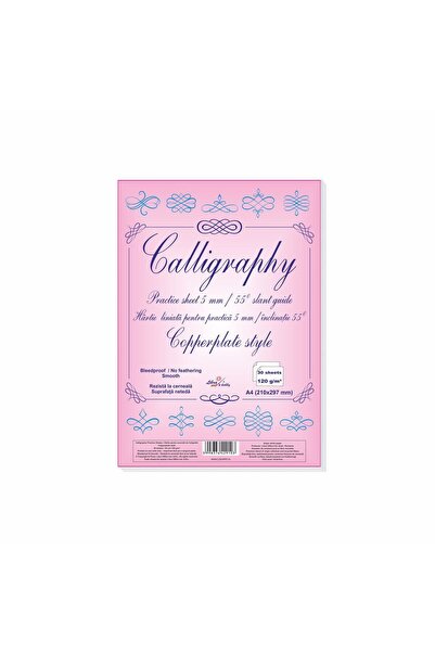 Libra Hartie caligrafie liniata Copperplate 5 mm/55 grade, set 30 coli de 120g