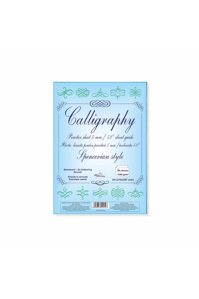 Libra Spenceriane 5 mm/52 degree ruled calligraphy paper, set of 30 sheets of...