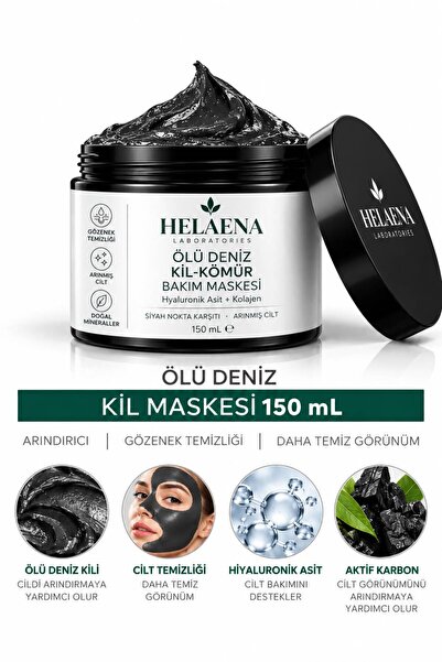 Helaena Ölüdeniz Kil Maskesi Kolajen Siyah Nokta Gözenek Sıkılaştırıcı Ölü De...