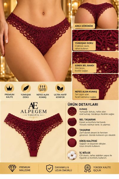 Alpegem Tekstil ALPEGEM Full dantel detaylı kadın iç giyim bikini model