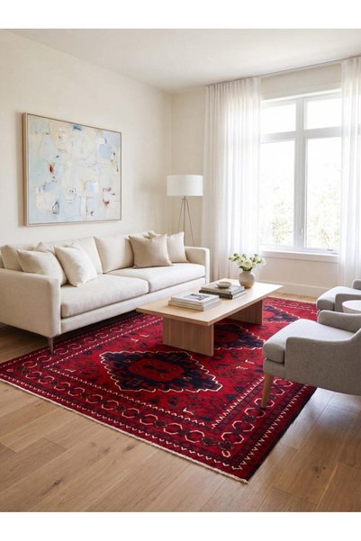 Al Kaffary Carpet سجادة منطقة الكنفاري باشائر المحفل، حمراء أنيقة، 200 × 300 سم