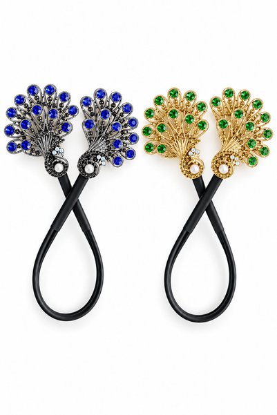OEM Set de 2 agrafe pentru coafuri elegante, verde și albastru