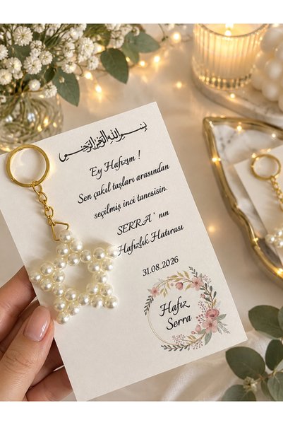 Bianı Tasarım 20 Adet Hafız, Umre, Ramazan Hediyelik Yıldız Anahtarlık