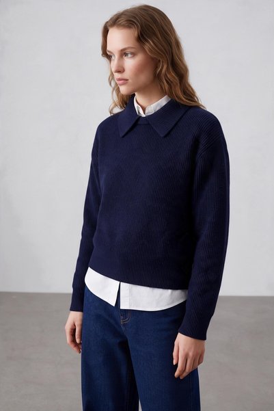 aziso Women's Polo Neck Sweater