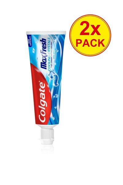 Colgate 2x PACK Max Fresh Cooling Crystals Cool Mint gel toothpaste with cool...