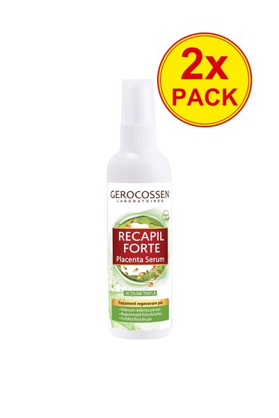 GEROCOSSEN Pachet de 2x Ser de păr Recapil Forte cu Placentă Vegetală, 125 ml