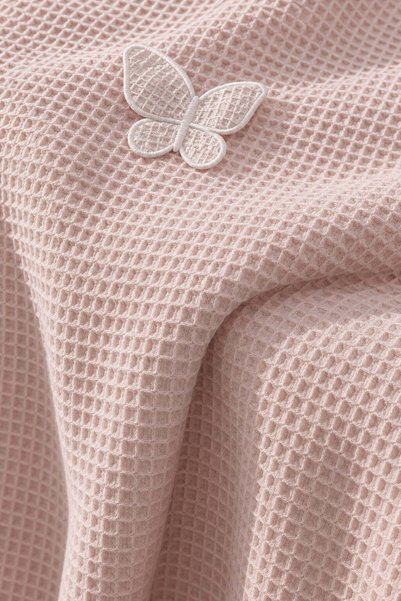 Minelya Home Collection 5 Piece 100% Cotton 3D Butterfly Patterned Baby Duvet Cover Set Pink