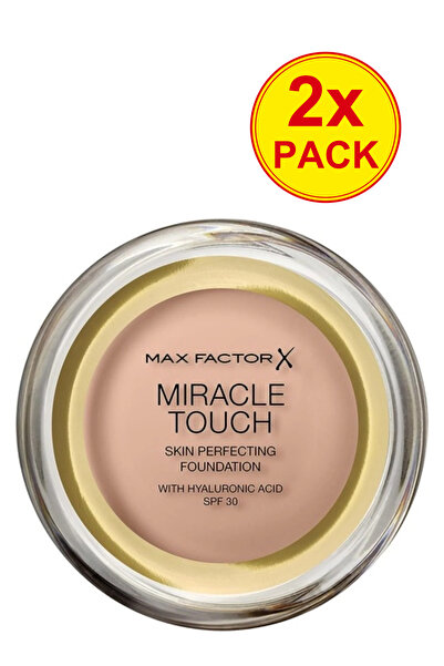 Max Factor Двойна опаковка Компактен фон дьо тен Miracle Touch 55 Ружирано бе...