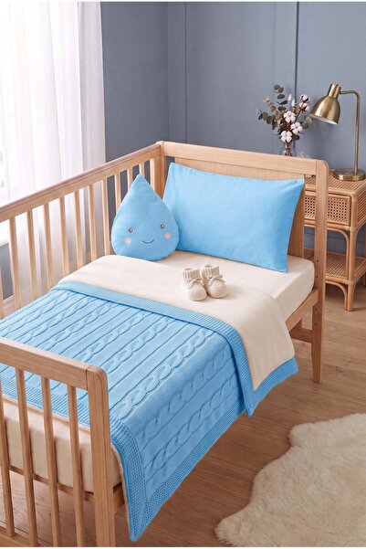 Minelya Home Collection Lilya Blue Baby Sleeping Set with 4 Piece Booties Gif...