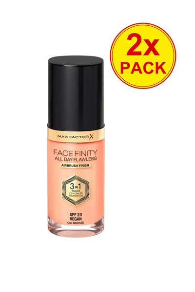 Max Factor 2x PACK Facefinity 3in1 Primer, Concealer y Foundation 80-Bronze 30ml
