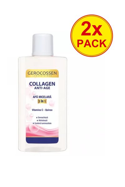 GEROCOSSEN 2x PACHET Apă micelară 3 în 1 cu colagen anti-îmbătrânire, 300 ml