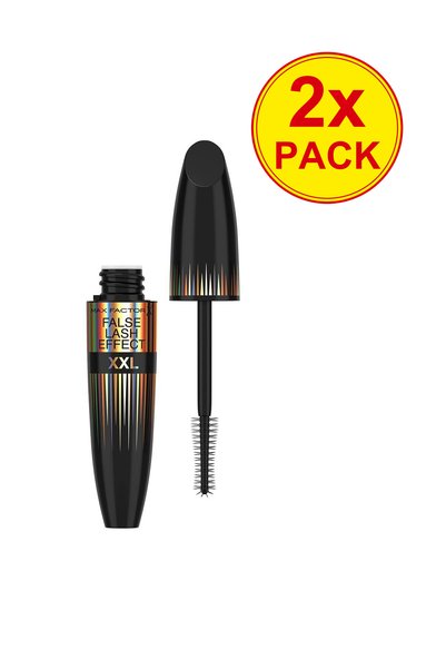 Max Factor Pachet de 2 Mascara Efect Gene False XXL, volum, culoare Negru, 12 ml