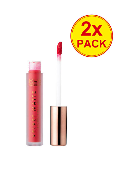 MUA Makeup Academy 2x PACK Βελούδινο Ματ Υγρό Κραγιόν – Razzleberry