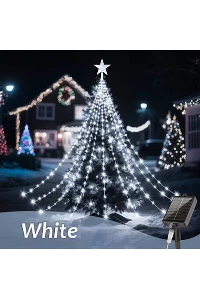 Choice 2M USB Powered White 1PC Five-pointed Star Waterfall Lights USB/Solar ...
