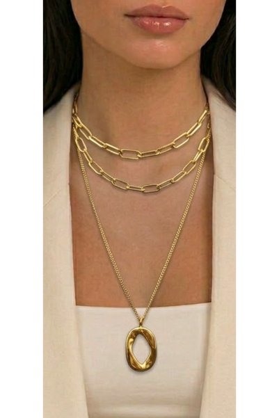 Generic Brand سلسال ذهبي فاخر مطلي بالذهب عيار 18k