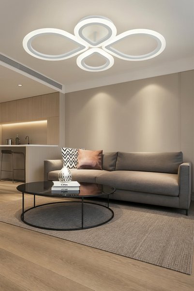 Elektroyou MS54005-4 Modern 3 Renk Plafonyer Beyaz Lüks 4'LÜ Ledli Avize