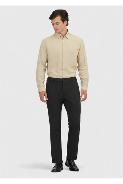 Ramsey Pantaloni casual tricotati drepti antracit