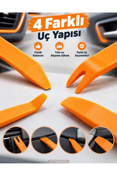 Unichrome Çok Fonksiyonlu 4 Parça Oto Teyp Döşeme Trim Sökme Aparatı
